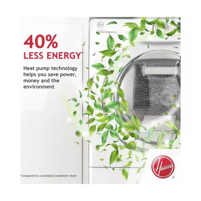 Hoover BATD H7A2TCE-80 Heat Pump Tumble Dryer 7kg, white with Chrome door White