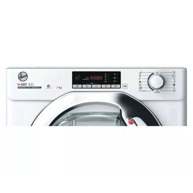 Hoover BATD H7A2TCE-80 Heat Pump Tumble Dryer 7kg, white with Chrome door White