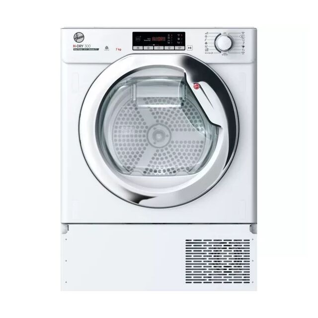 Hoover BATD H7A2TCE-80 Heat Pump Tumble Dryer 7kg, white with Chrome door White