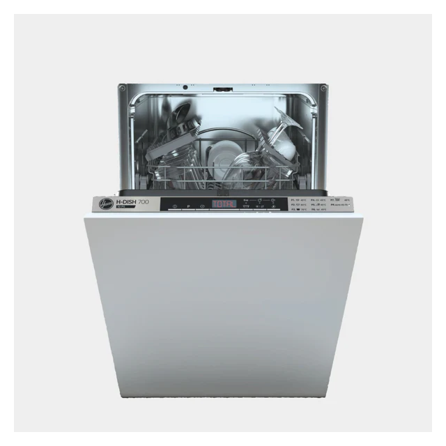 Hoover HDIH 2T1047-80 45cm SlimLine Dishwasher, 10 place settings, E energy, 47dB, Black LED Touch i