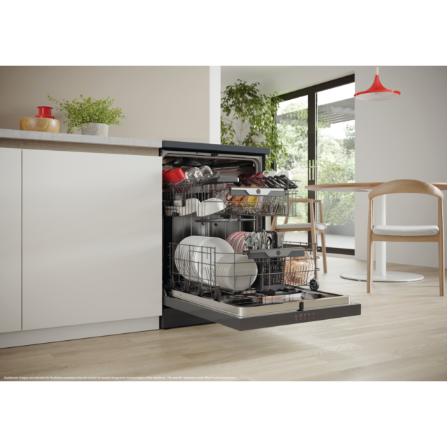 Hoover HF4C7L0A Full Size Dishwasher in Graphite - 14 Place Settings