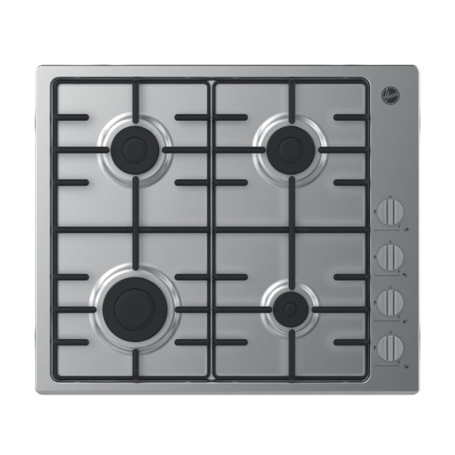 Hoover HHW6LK3X 60cm, 4 Burner, Side control, Wire supports, St. steel 