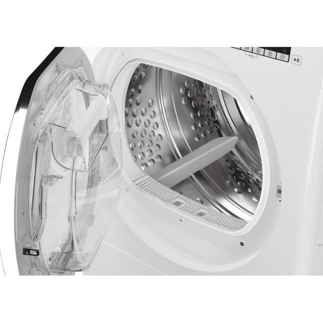 Hoover HLE C9DCE H-Dry 300 Freestanding 9kg Condenser Tumble Dryer - White with Chrome Door