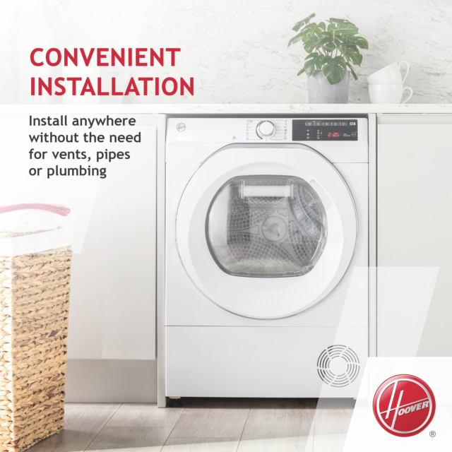 Hoover HLE H9A2DE 9kg Heat Pump Tumble Dryer - White