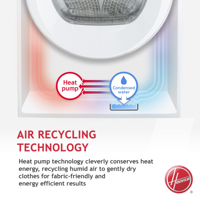 Hoover HLE H9A2DE 9kg Heat Pump Tumble Dryer - White