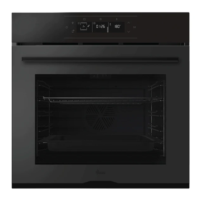 Hoover HO6 M5G3YTB 78L Single Oven, 18F + WiFi, Pyro clean, Graphic UX, Telescopic, Airfry 
