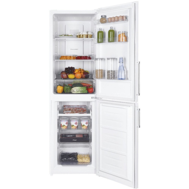 Hoover HOCH1T518FWHK 1.8M X 55Cm, Frost Free, White, 3 Shelves, Silver Trims, 4 Freezer Drawers Whit