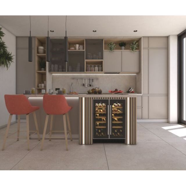 Hoover HWCB 60D UK/N  HWCB60DUK/N 59.5cm Built In Wine Cooler - Black