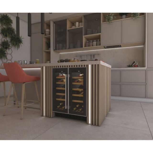 Hoover HWCB 60D UK/N  HWCB60DUK/N 59.5cm Built In Wine Cooler - Black