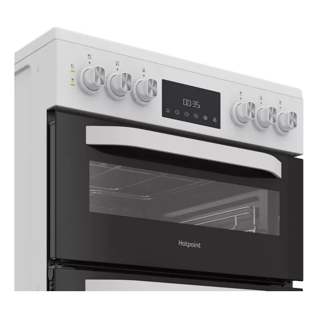 Hotpoint HDE6VDW 60cm Double Electric Ceramic Cooker