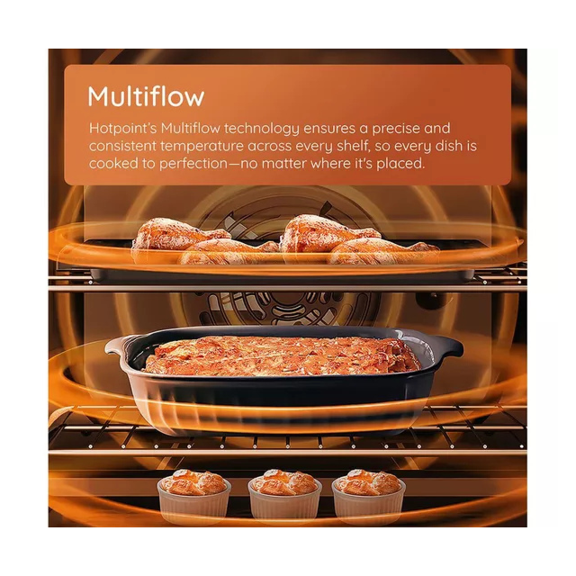 Hotpoint HDE6VDW 60cm Double Electric Ceramic Cooker
