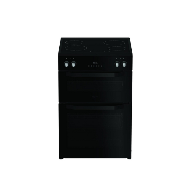 Hotpoint HDME6VDC2AB 60cm Double Oven Electric Cooker with Ceramic Hob - Black