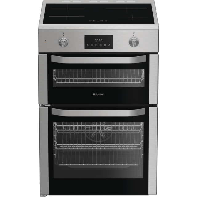 Hotpoint HDME6VDC2AX 60cm Double Oven Electric Cooker with Ceramic Hob - Stainless Steel