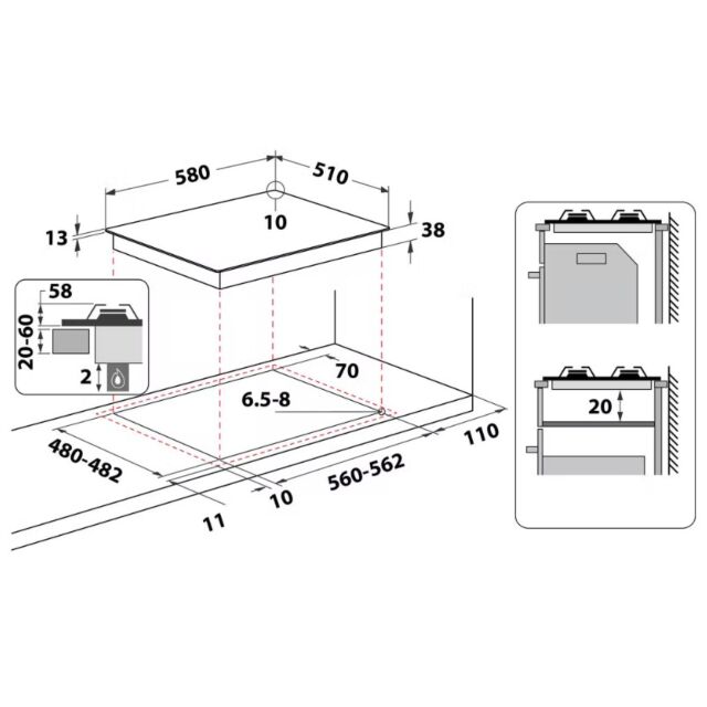 Hotpoint PPH60PFIXUK Gas Hob