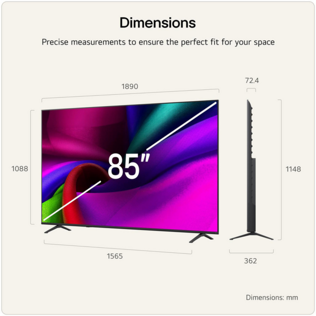 LG 85NU900B6LA.AEK 85 inch 4K UHD Nano AI TV