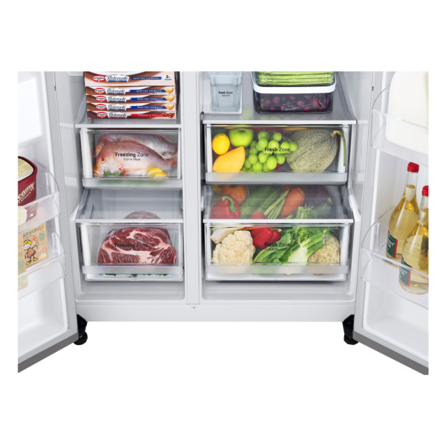 Lg GSLV71PZTD 91.3cm Frost Free American Style Fridge Freezer - Shiny Steel Shiny Steel