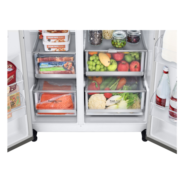 LG GSXV90BSAE Plumbed American Fridge Freezer - Premium Steel - Frost Free