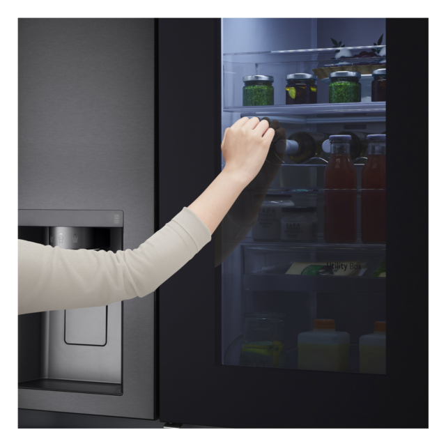 LG GSXV90MCAE 96.8cm Frost Free American Style Fridge Freezer - Matt Black