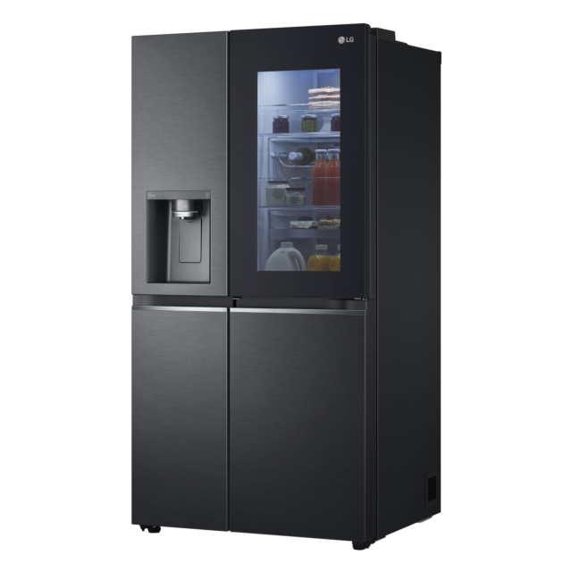 LG GSXV90MCAE 96.8cm Frost Free American Style Fridge Freezer - Matt Black