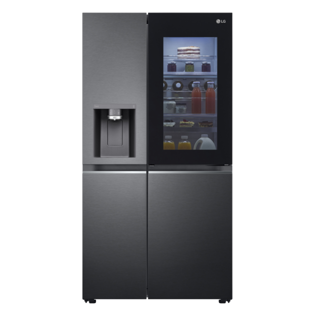 LG GSXV90MCAE 96.8cm Frost Free American Style Fridge Freezer - Matt Black