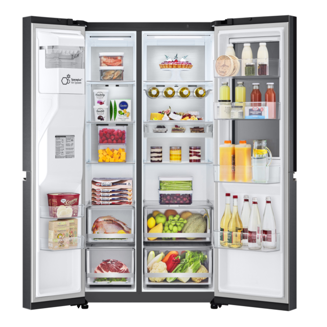 LG GSXV90MCAE 96.8cm Frost Free American Style Fridge Freezer - Matt Black