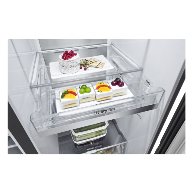 LG GSXV90MCAE 96.8cm Frost Free American Style Fridge Freezer - Matt Black