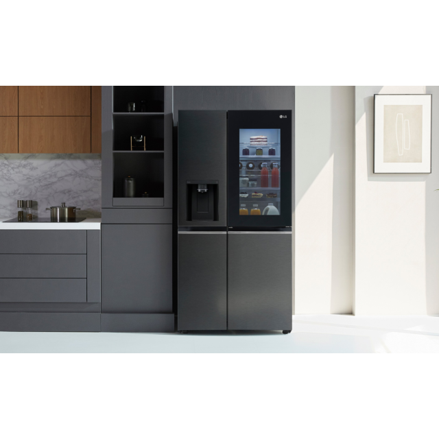 LG GSXV90MCAE 96.8cm Frost Free American Style Fridge Freezer - Matt Black