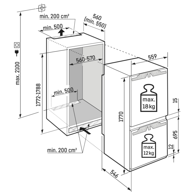 Liebherr ICBA5123 Fridge Freezer with BioFresh Tech