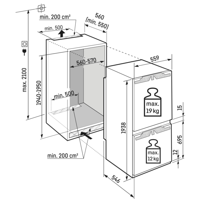 Liebherr ICND5603 No Frost Integrated Fridge Freezer