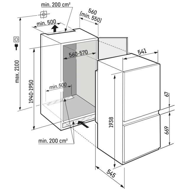 Liebherr ICNSD5603 Integrated No Frost Fridge Freezer