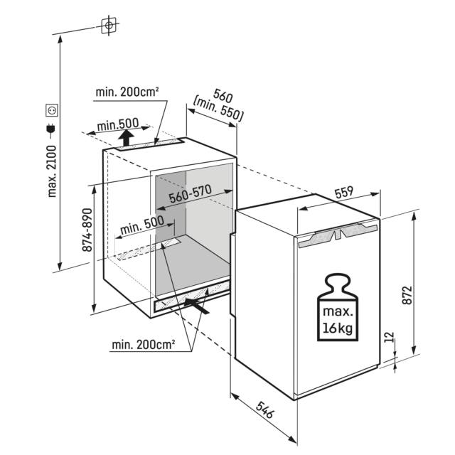 Liebherr IRC3920 Integrated Fridge with EasyFresh Tech