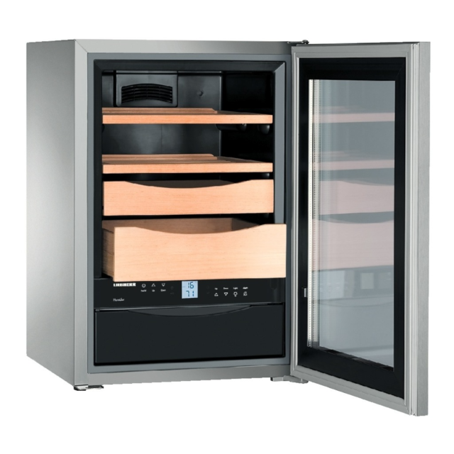Liebherr ZKES453 Cigar Cabinet, 2 shelves, 2 presentation boxes, HumidityControl Steel