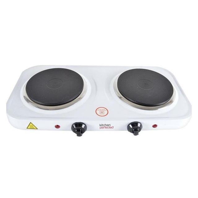 Lloytron E4202WH Double Hotplate White & Black
