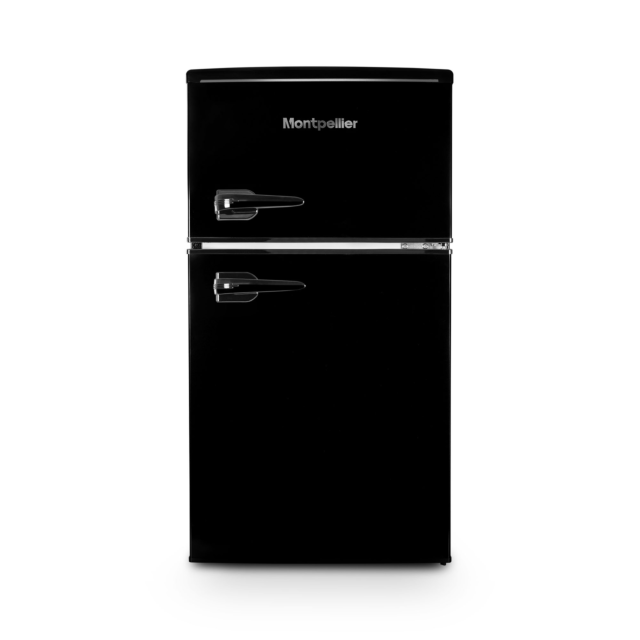 Montpellier MAB2035EK 45.3cm Undercounter Retro Fridge Freezer - Black