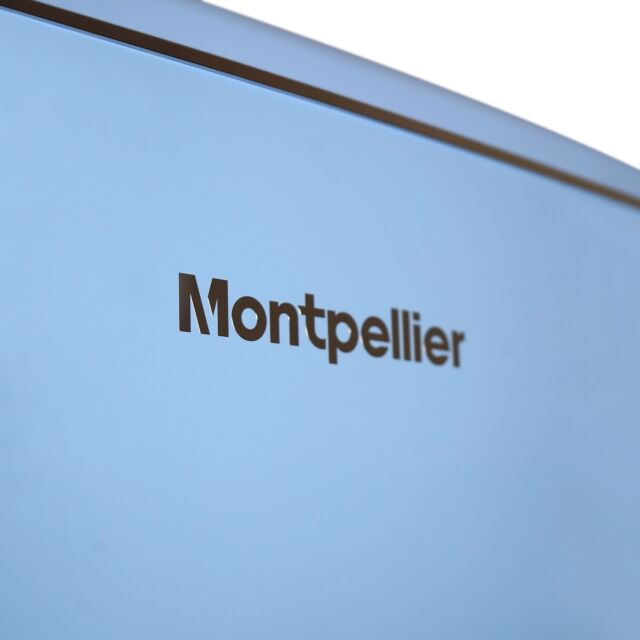 Montpellier MAB2035EPB 45.3cm Low Frost Undercounter Mini Retro Fridge Freezer -  Pastel Blue