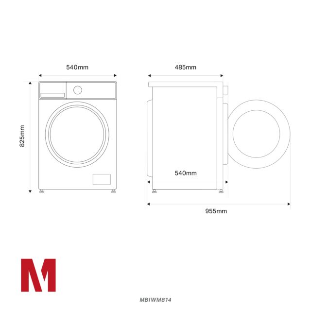 Montpellier MBIWM814 8KG 1400RPM Integrated Washing Machine