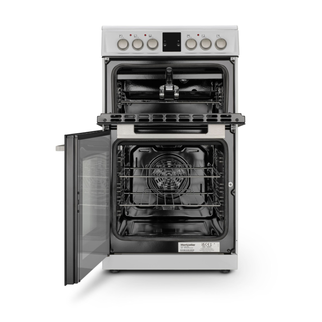 Montpellier MDOC50FW 50cm Double Oven Electric Cooker with Ceramic Hob - White