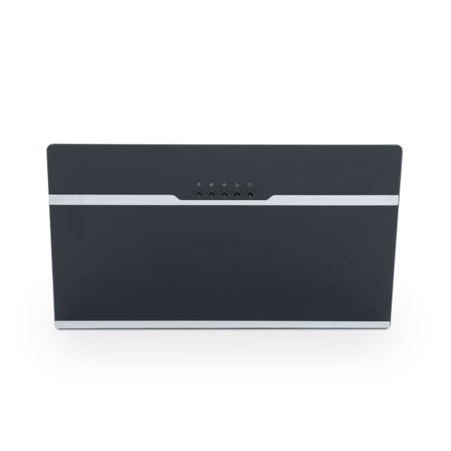 Montpellier MHD650BK 60Cm Slanted Black Glass Hood Black