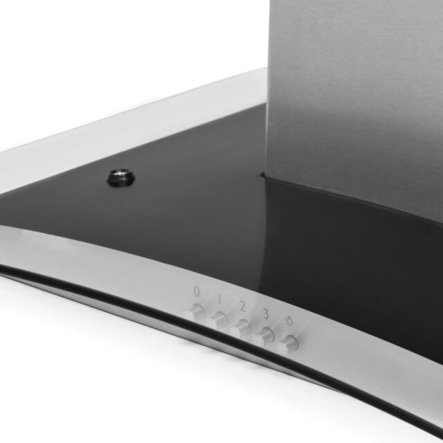 Montpellier MHG600X 60cm Curved Glass Chimney Hood Stainless Steel 