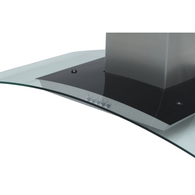 Montpellier MHG900X 90cm Curved Glass Chimney Hood In Stainless Steel