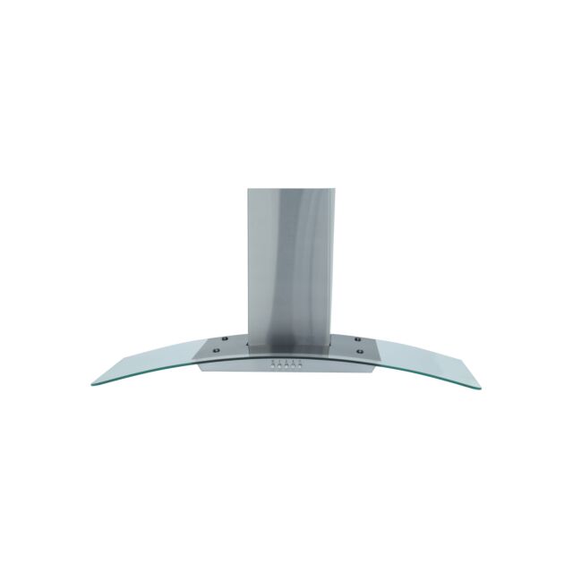 Montpellier MHG900X 90cm Curved Glass Chimney Hood In Stainless Steel