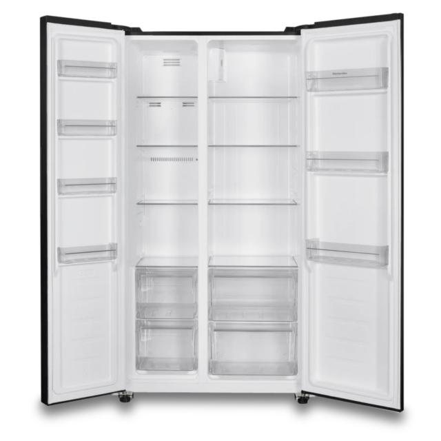 Montpellier MSBS442K American Side By Side Fridge Freezer 442L E Rated Black