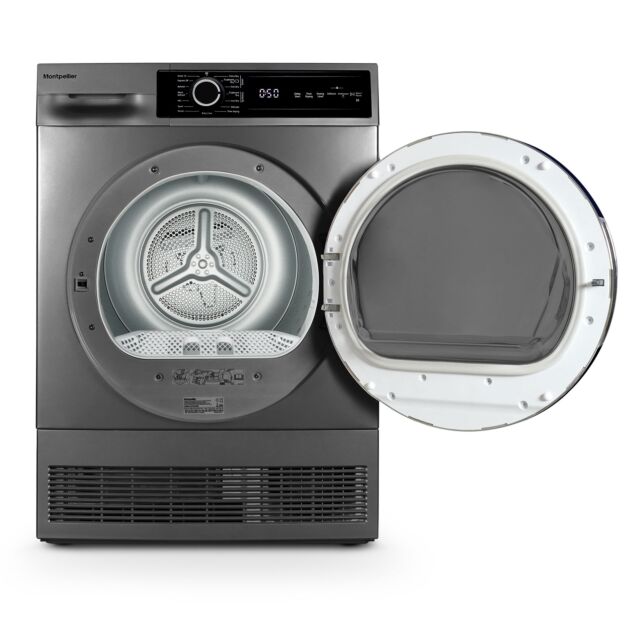 Montpellier MTDC8SDS 8kg Sensor Dry Condenser Tumble Dryer in Silver 