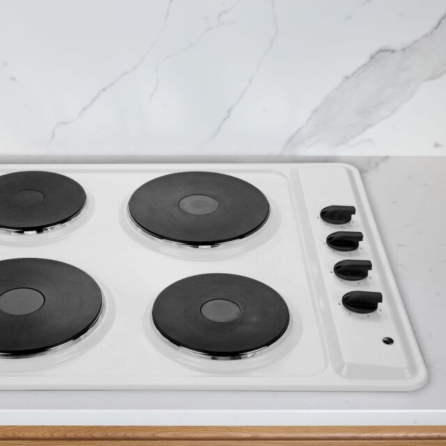 Montpellier SP601W 58cm Solid Plate Hob - White