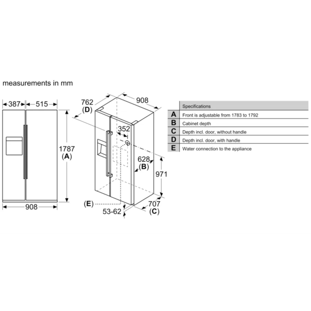 Neff KA3923IE0G Side-by-side fridge-freezer 