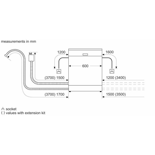 Neff S155HVX00G Integrated Dishwasher - 14 Place Settings Stainless Steel