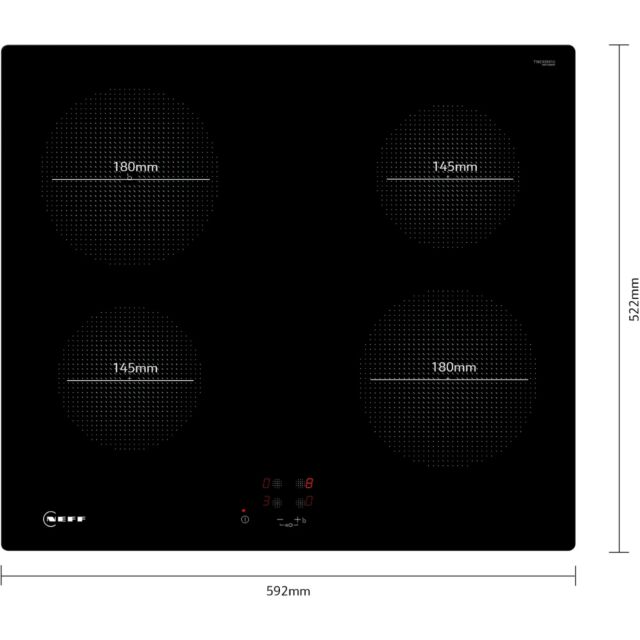 Neff T36CA50X1U 59.2cm Induction Hob - Black 