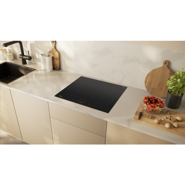 Neff T66FHE4L0 60cm Flex Induction Hob, Twist Touch Control, 1xFlex + 2 zones, Extended Frying Senso