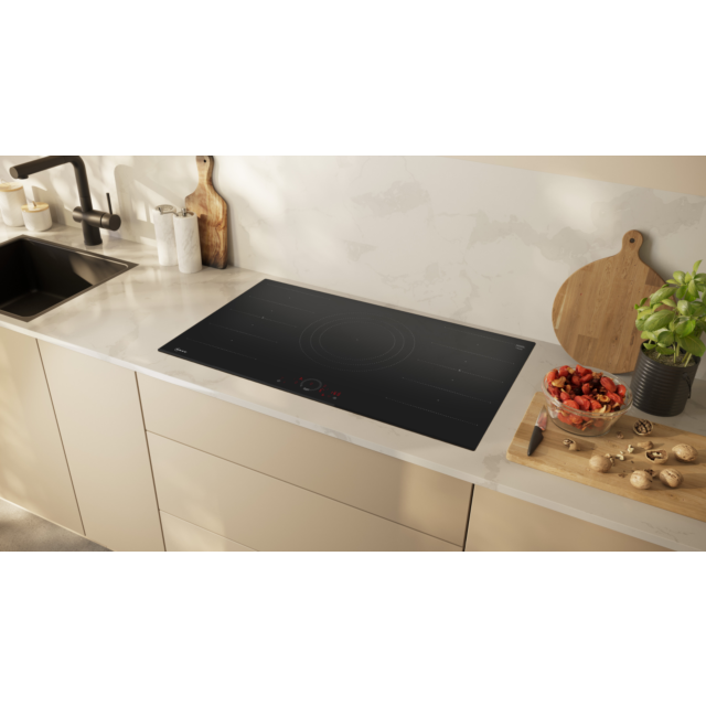 Neff T69FHV4L0 90cm Flex Induction Hob, Twist Touch Control, 2xFlex + 32cm triple zone, Extended Fry