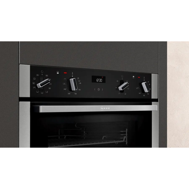 Neff U1ACE5HN0B N 50, Built-In Double Oven, Stainless Steel 